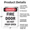 Signmission Fire Door Do Not Prop Open Danger Sign, Plastic, 7in W x 10in L, 2PK OS-2PACK-DS-P-710-V-2147 - alternate 6